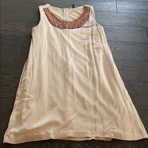 Quinn Tan Dress w/ beaded neckline Size M